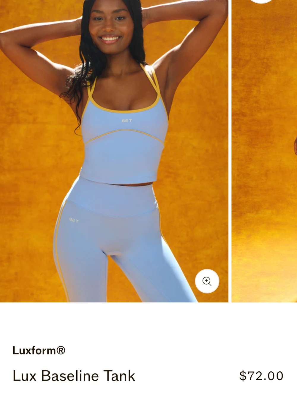 SET Luxform Baseline Tank Rodeo drop- Light Blue with Yellow Trim